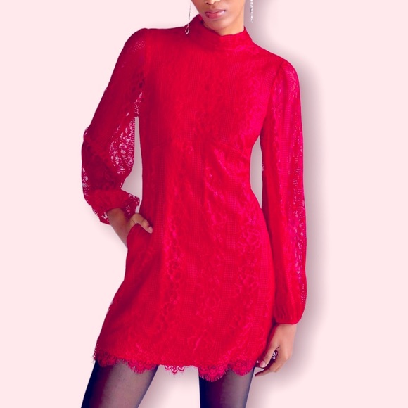 NWT! Anthropologie Maeve Dress Raspberry Open-Back Lace Size 4 - Picture 1 of 12